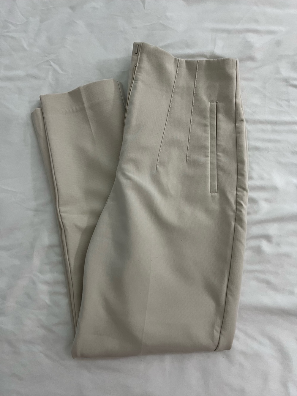 Zara Cream Tailored Women's Trousers